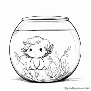 Empty Fishbowl Coloring Pages for Children 1