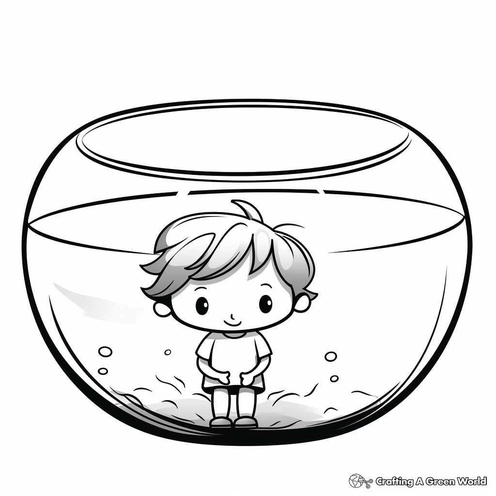 Empty Fishbowl Coloring Pages for Children 2