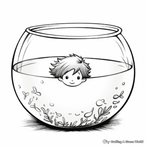 Empty Fishbowl Coloring Pages for Children 3