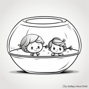 Empty Fishbowl Coloring Pages for Children 4