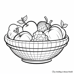 Empty Fruit Basket Coloring Pages for Kids 1