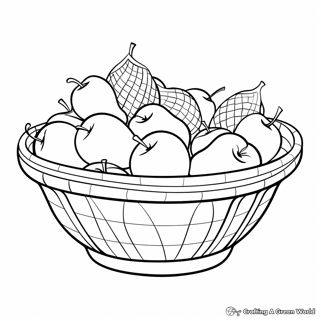 Empty Fruit Basket Coloring Pages for Kids 2