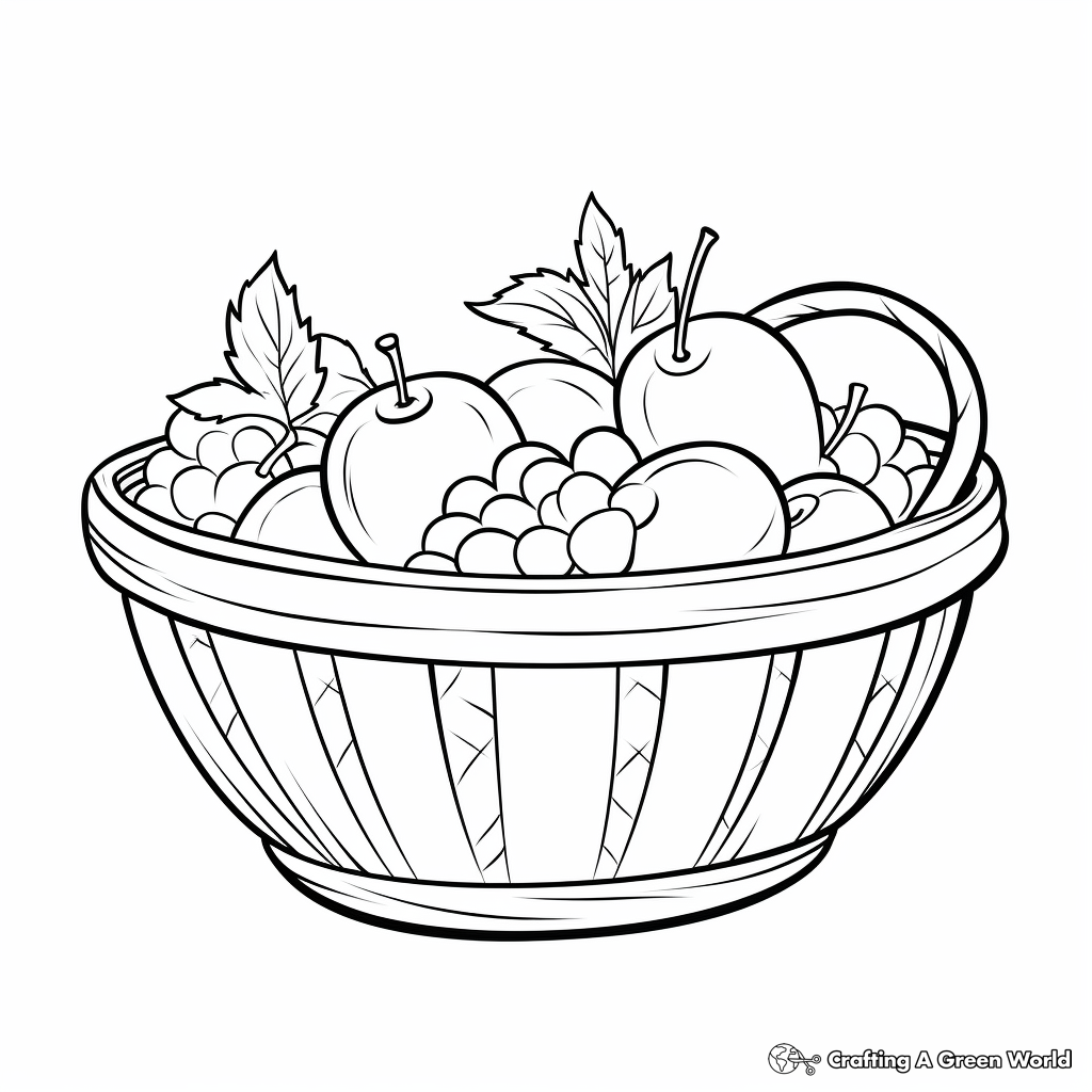 Empty Fruit Basket Coloring Pages for Kids 3