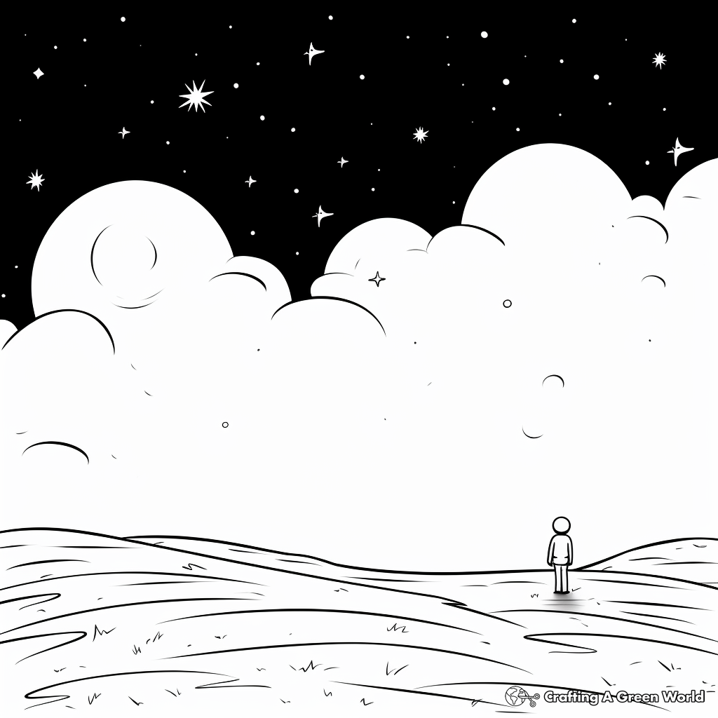 Empty Sky with Stars Coloring Pages 1