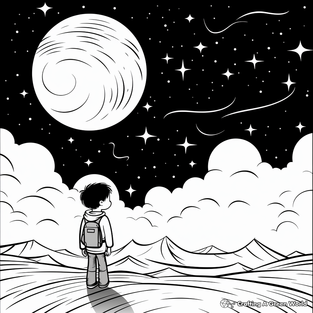 Empty Sky with Stars Coloring Pages 3