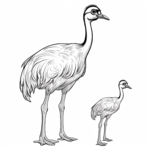Emu Versus Ostrich: Comparative Coloring Sheets 1