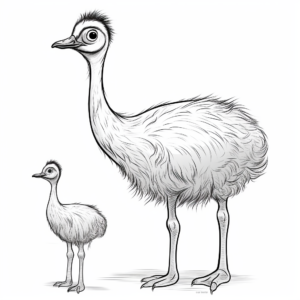 Emu Versus Ostrich: Comparative Coloring Sheets 2