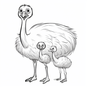 Emu Versus Ostrich: Comparative Coloring Sheets 3