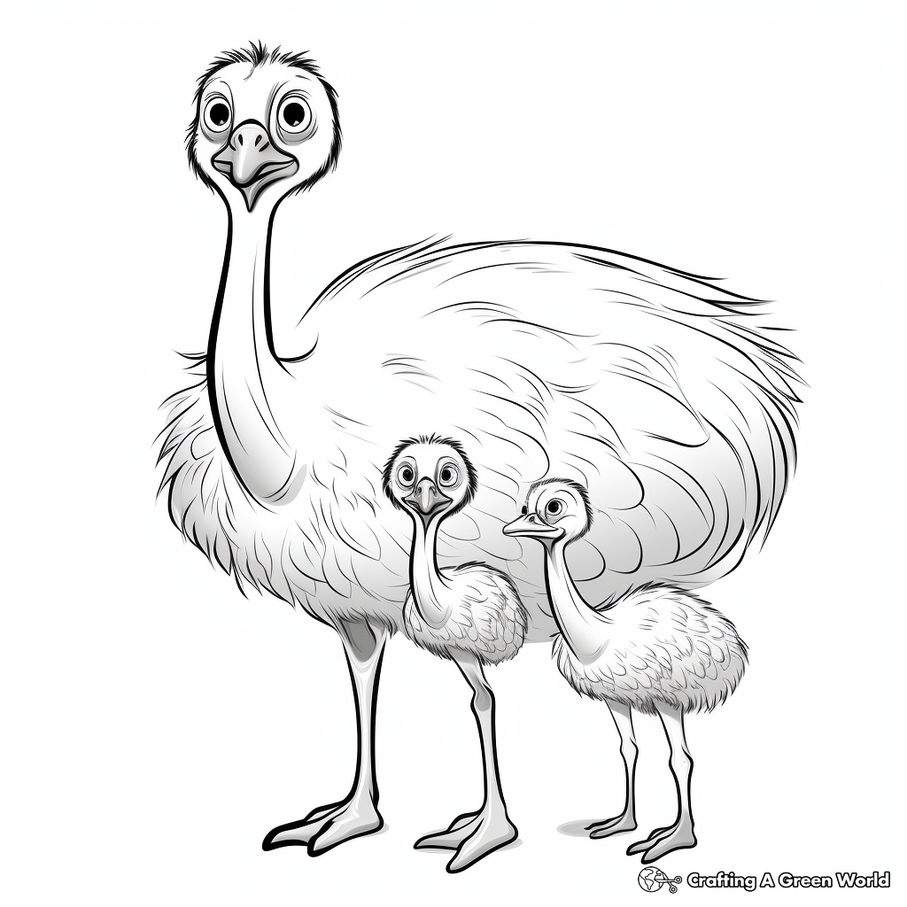 Emu Versus Ostrich: Comparative Coloring Sheets 4