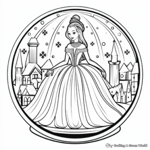 Enchanted Snow Globe Winter Princess Coloring Pages 3