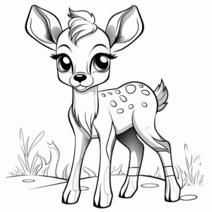 Enchanted Woodland Deer Coloring Sheets 1