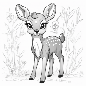 Enchanted Woodland Deer Coloring Sheets 2
