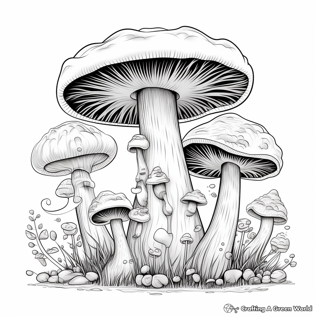 Enchanting Amanita Mushroom Coloring Pages 2