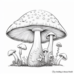 Enchanting Amanita Mushroom Coloring Pages 3