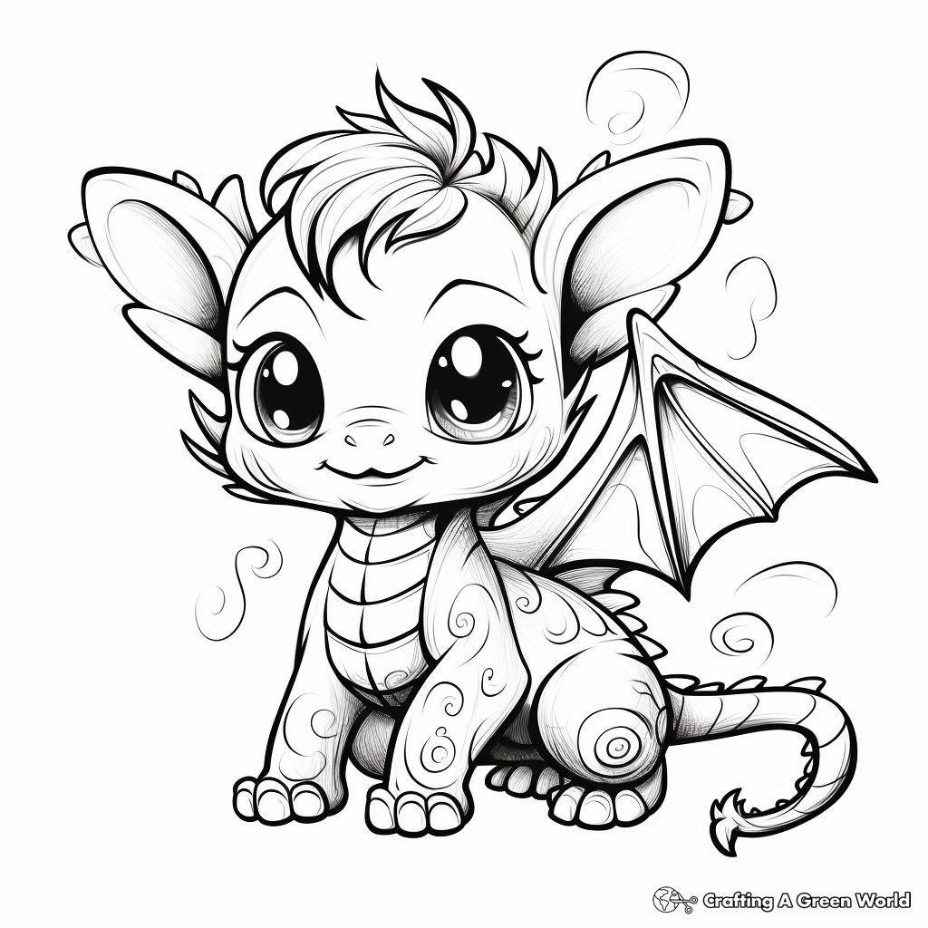 Enchanting Baby Dragon Coloring Pages 3