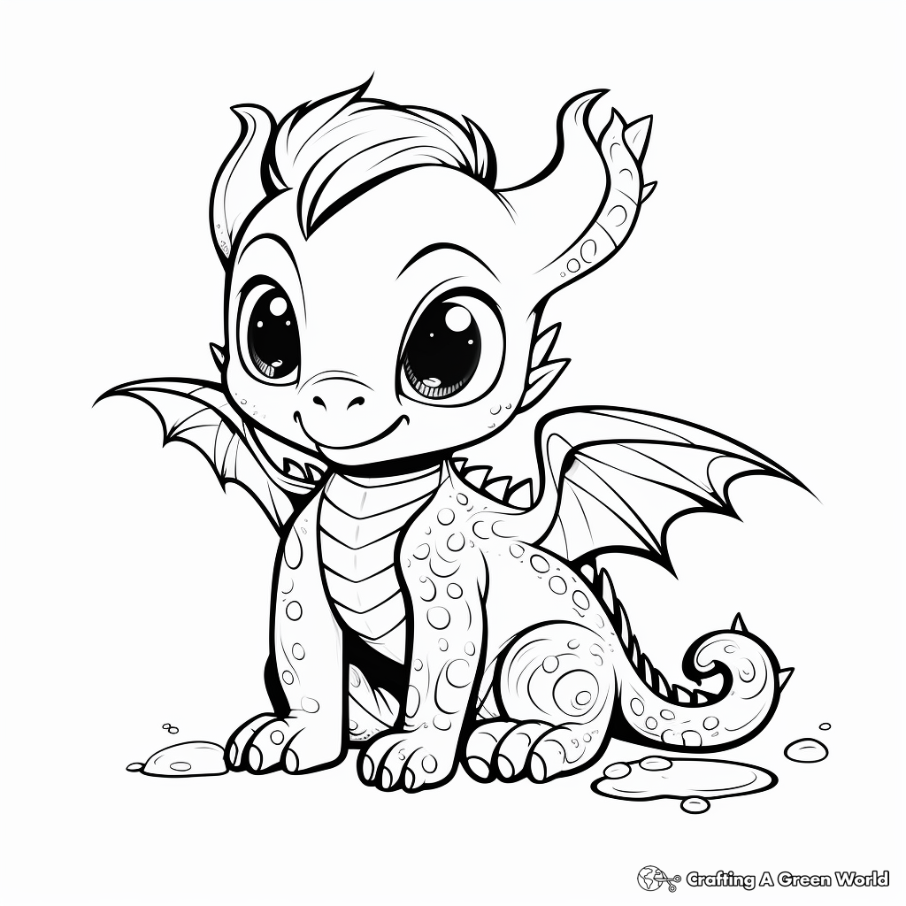 Enchanting Baby Dragon Coloring Pages 4
