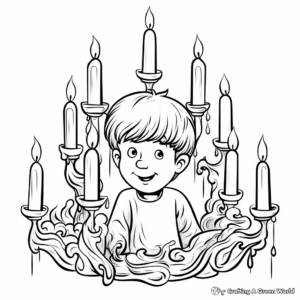 Enchanting Chandelier Candle Coloring Pages 1