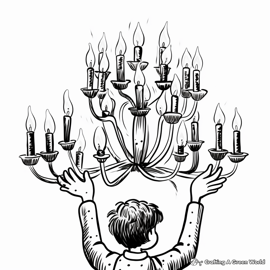 Enchanting Chandelier Candle Coloring Pages 4