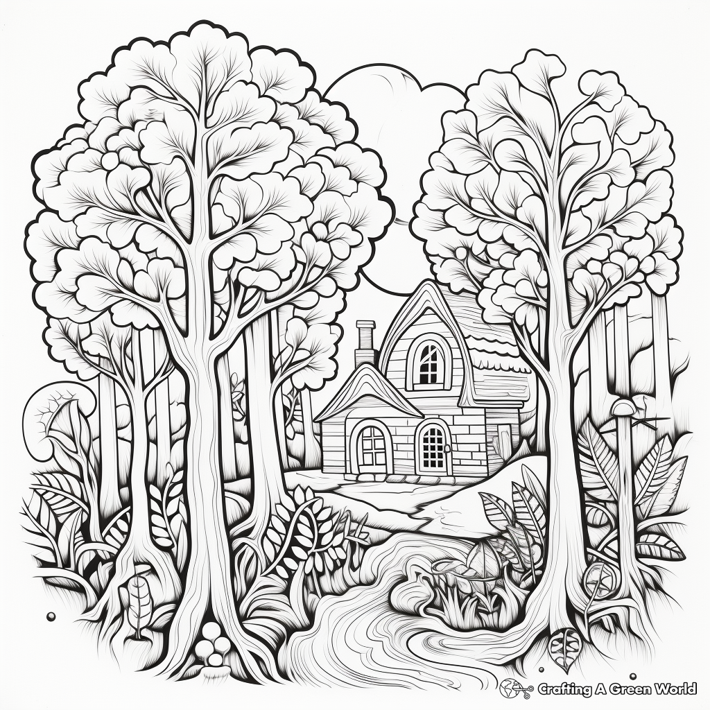 Enchanting Forest Scenes Coloring Pages 2