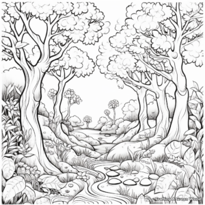 Enchanting Forest Scenes Coloring Pages 4
