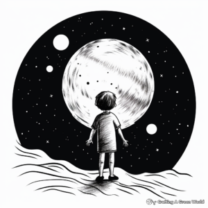 Enchanting Full Moon in the Night Sky Coloring Pages 4