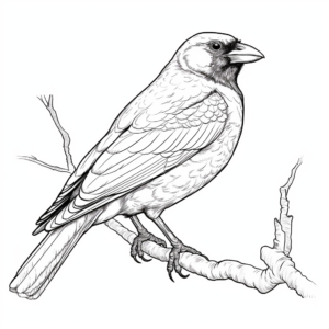 Enchanting Hooded Crow Coloring Pages 1