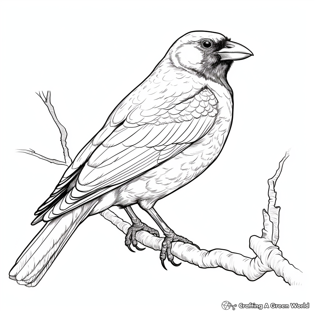 Enchanting Hooded Crow Coloring Pages 1