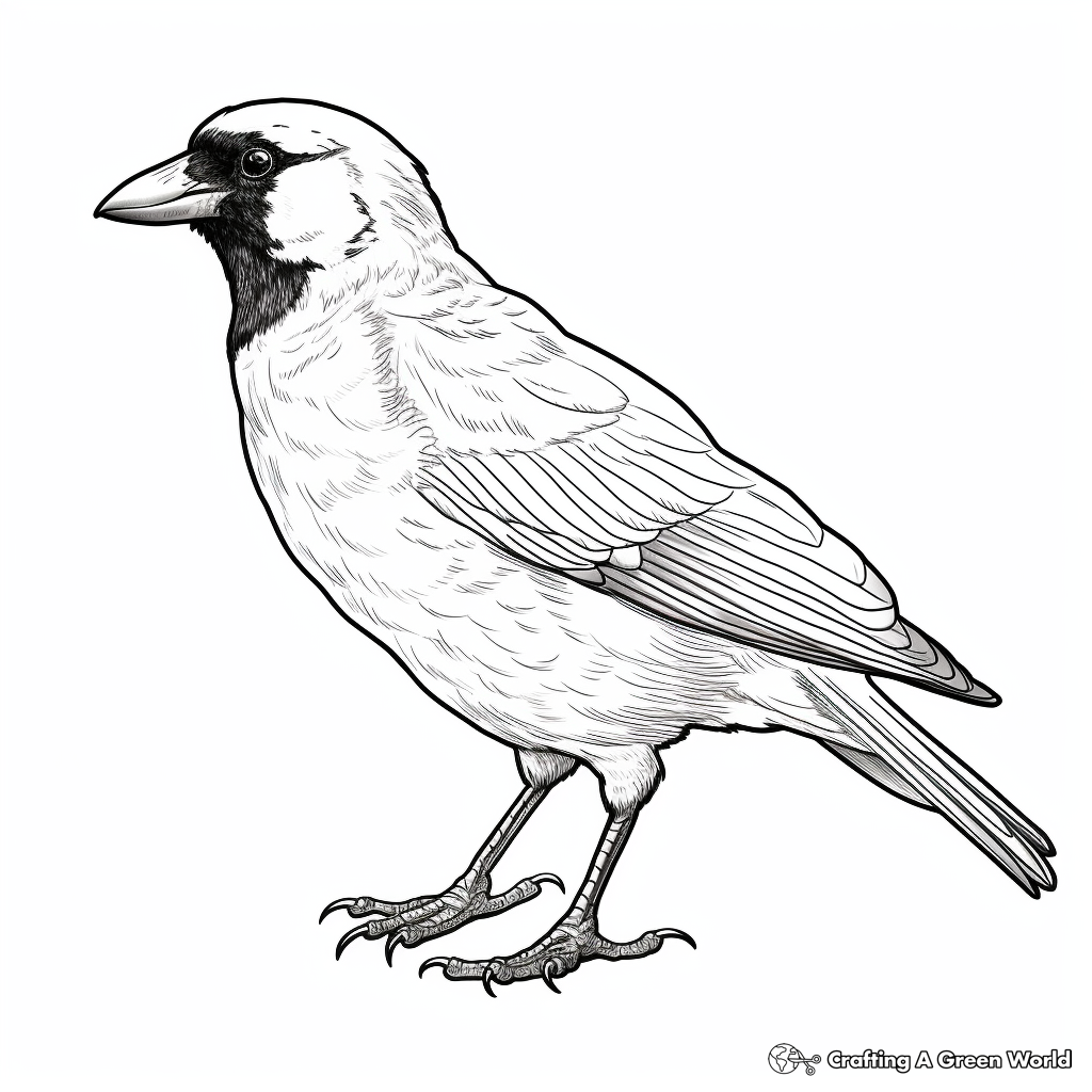 Enchanting Hooded Crow Coloring Pages 2