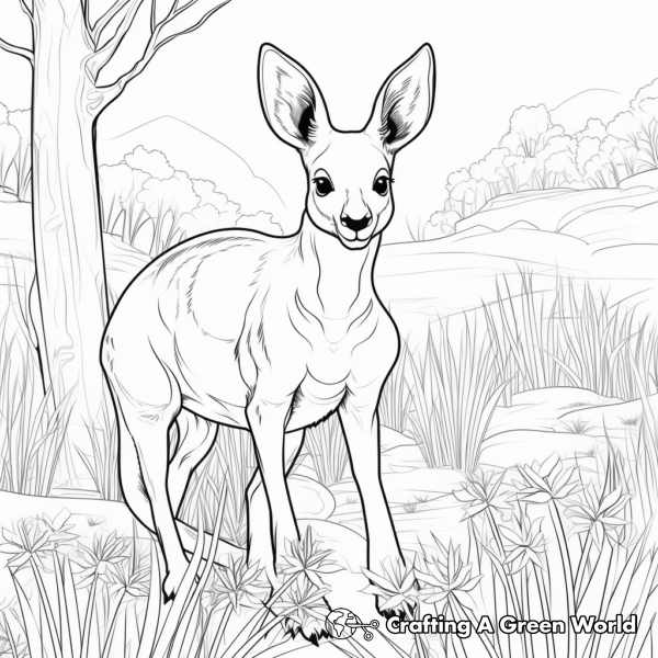 Enchanting Kangaroo Coloring Pages 1