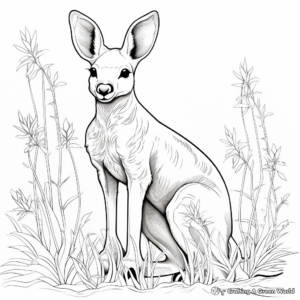 Enchanting Kangaroo Coloring Pages 2