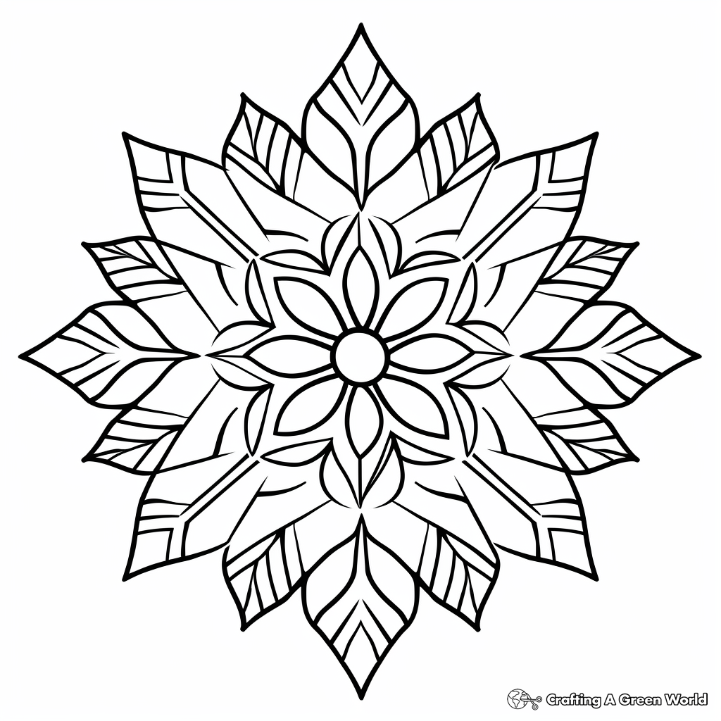 Enchanting Snowflake Patterns Coloring Pages 1