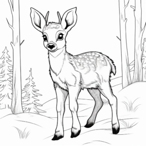 Enchanting Winter Deer Coloring Sheets 4