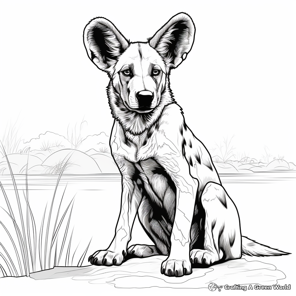 Endangered African Wild Dog Coloring Pages 1