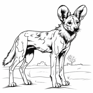 Endangered African Wild Dog Coloring Pages 2