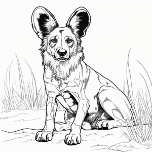Endangered African Wild Dog Coloring Pages 3