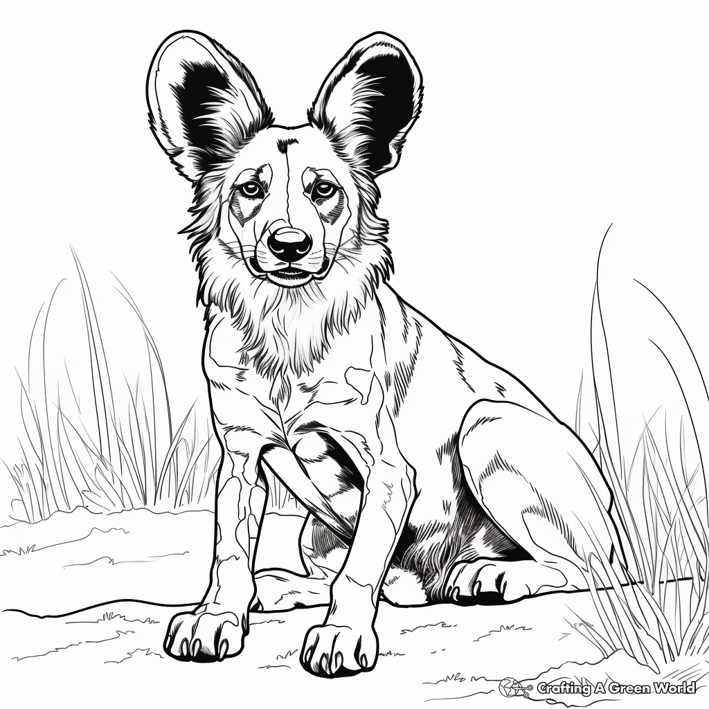 Endangered African Wild Dog Coloring Pages 3