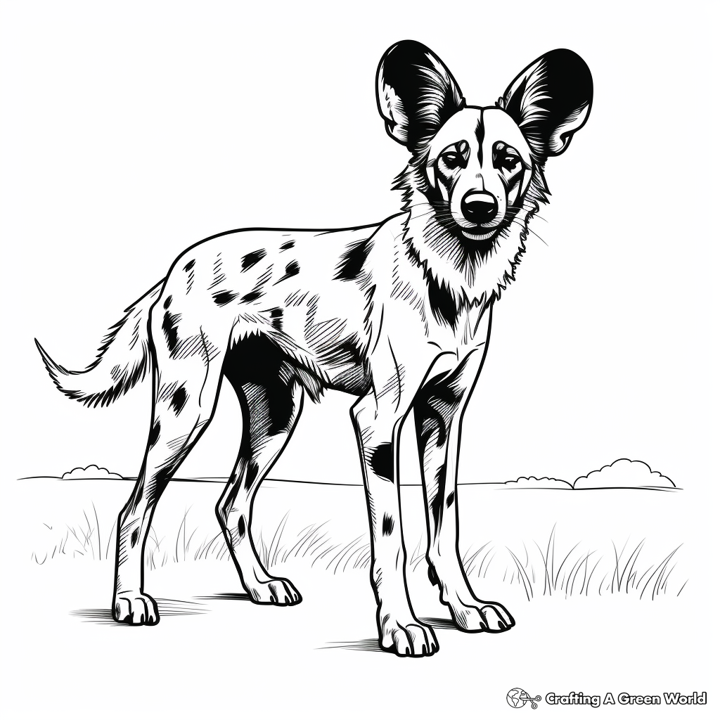 Endangered African Wild Dog Coloring Pages 4