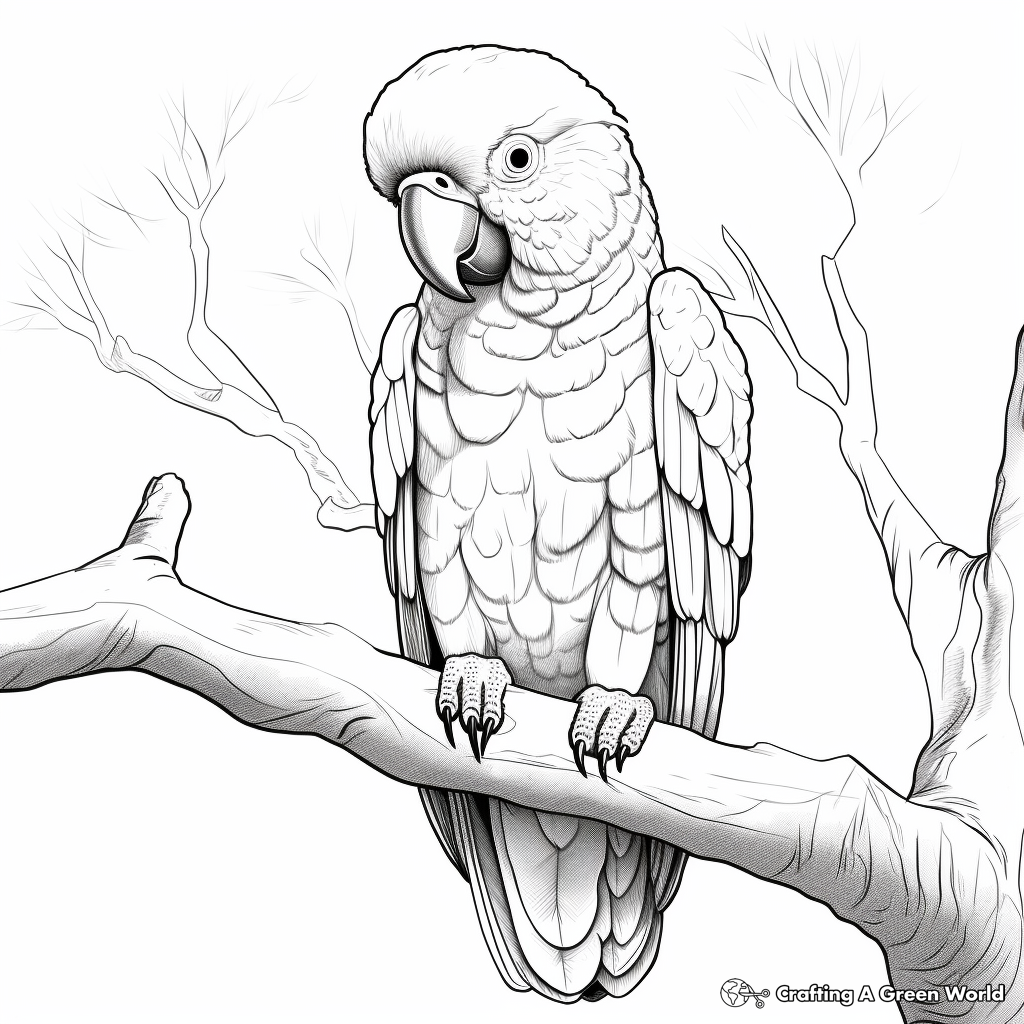 Endangered Blue-throated Macaw Coloring Sheets 3