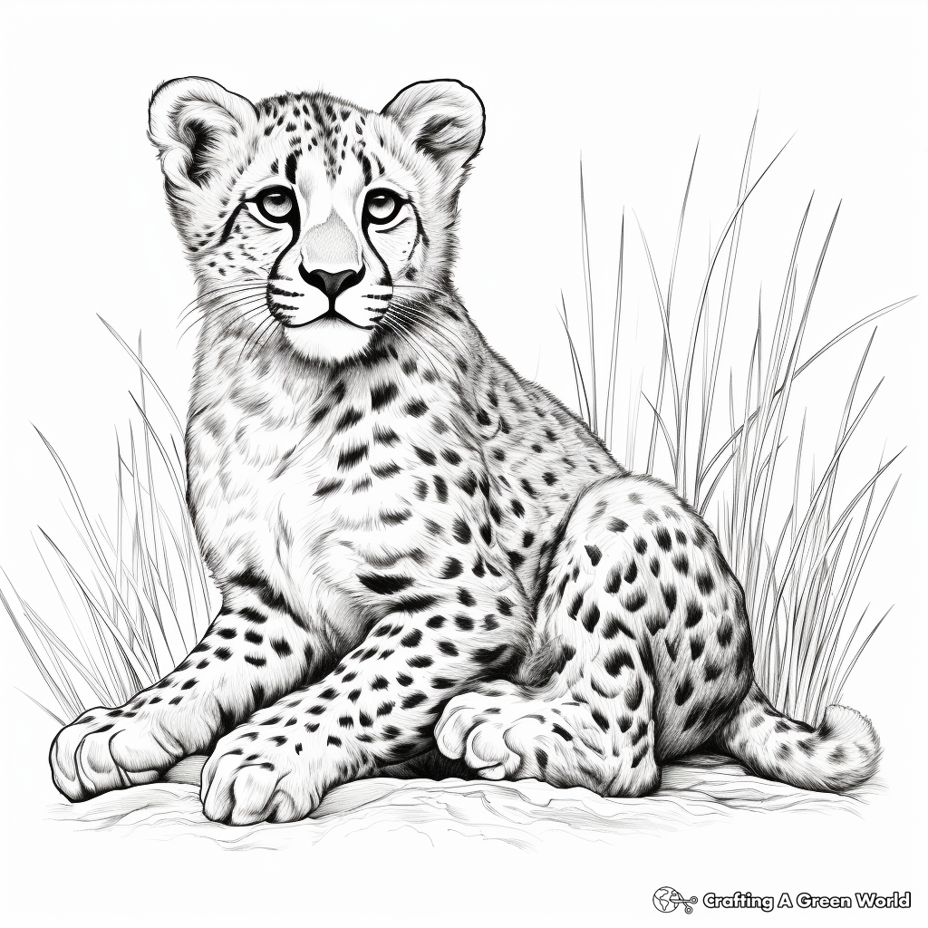 Endangered Cheetah Awareness Coloring Pages 2