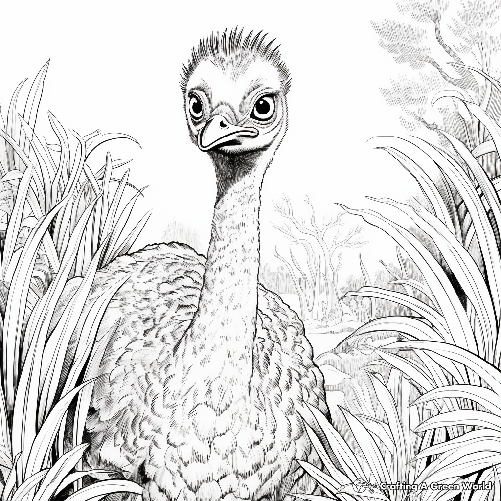 Endangered Emu Species Coloring Pages for Awareness 2