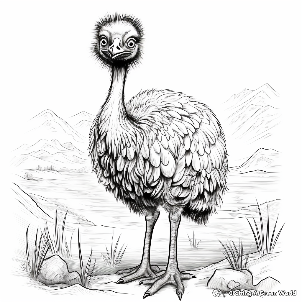 Endangered Emu Species Coloring Pages for Awareness 3