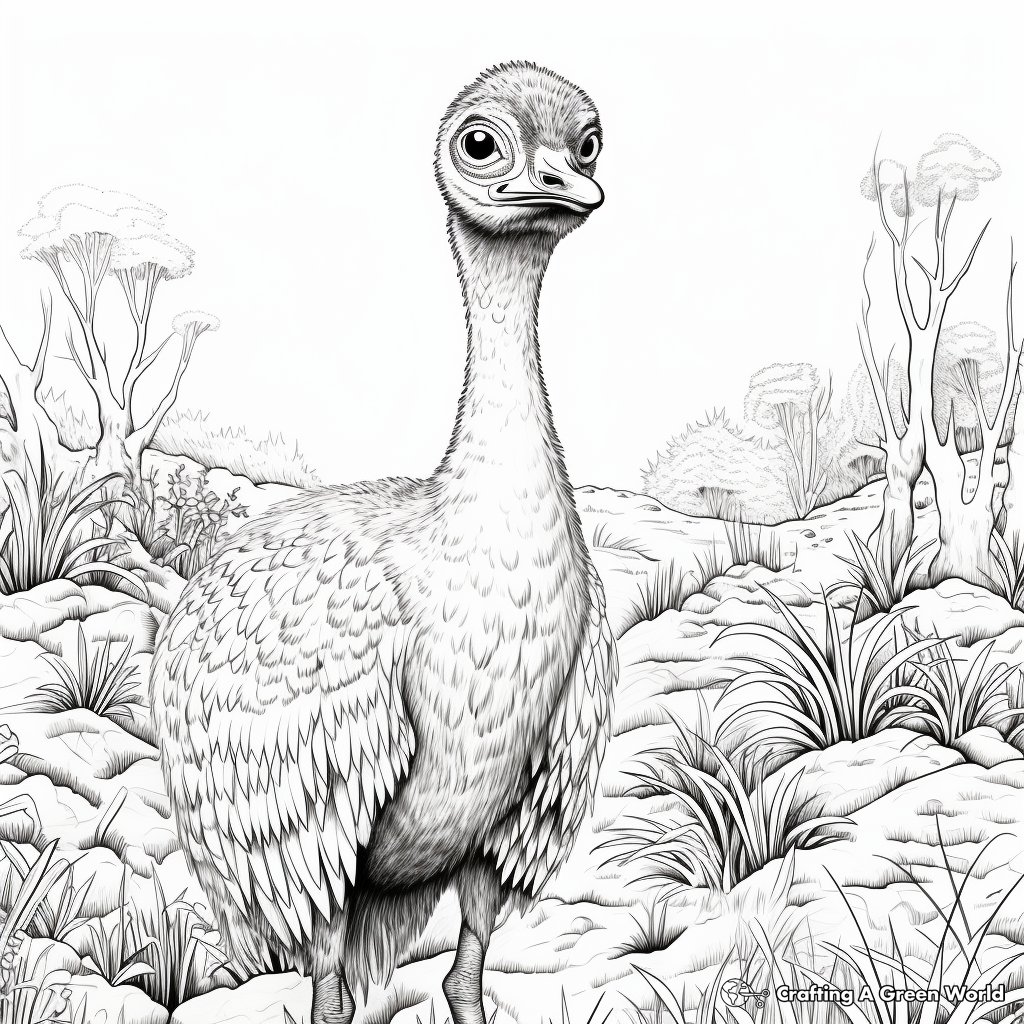 Endangered Emu Species Coloring Pages for Awareness 4