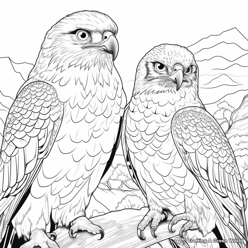 Endangered Falcons: Conservation Coloring Pages 1