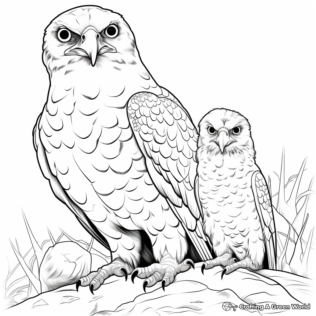 Endangered Falcons: Conservation Coloring Pages 3