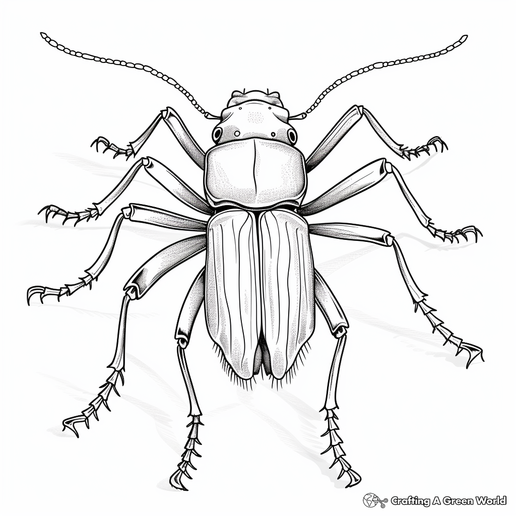 Endangered Iberian Longhorn Beetle Coloring Pages 4