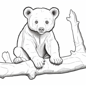 Endangered Malayan Sun Bear Cub Coloring Pages 1
