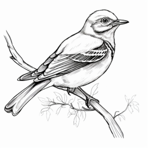 Endangered Mockingbird Species Coloring Page 1