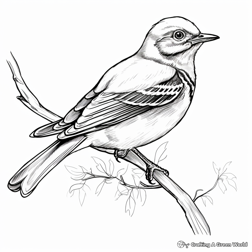 Endangered Mockingbird Species Coloring Page 1