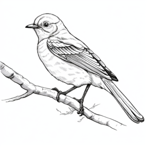 Endangered Mockingbird Species Coloring Page 2