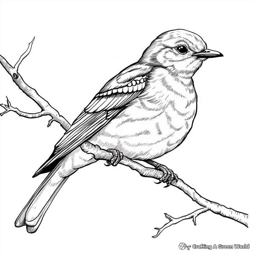 Endangered Mockingbird Species Coloring Page 4